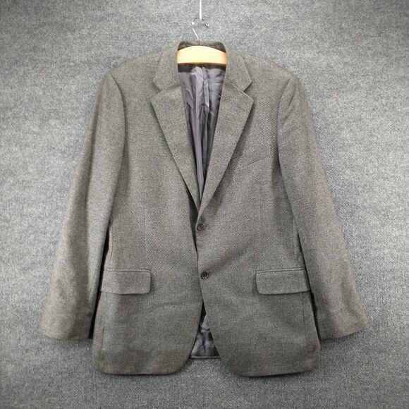 John W. Nordstrom Men's Blazer Suit Jacket Gray 44L 2-Button Cashmere Silk - Picture 2 of 14